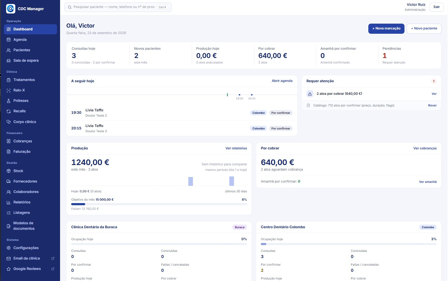 CDC Manager admin dashboard